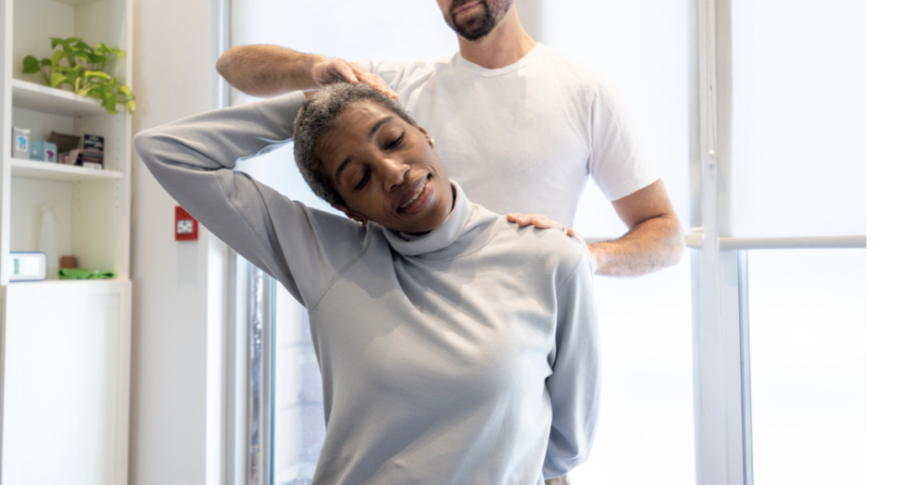 woman enjoys a calming chiropractic session