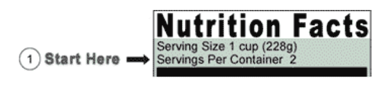 nutrition facts orig